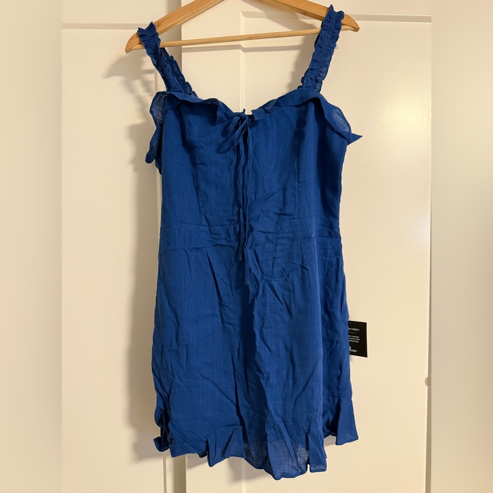 Lulu's Chic Blue Ruffle Mini Dress - Picture 2 of 3
